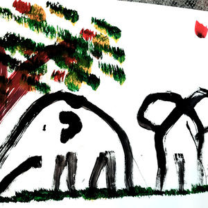 ONE OF A KIND THAI ELEPHANT ART;Painted by Elephan